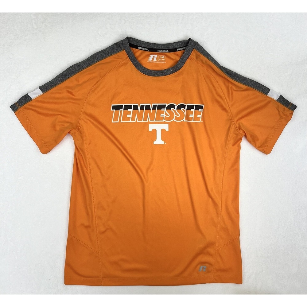Tennessee Volunteers Shirt Mens Large Orange NCAA College Russell Polyester